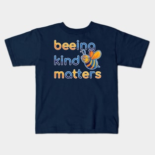 Being Kind Matters (blue and yellow) Kids T-Shirt